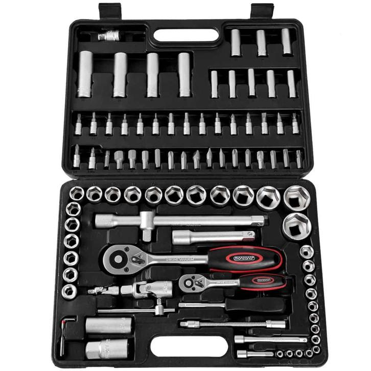 Toolbox - Gereedschapset 94 delig verchroomd vanadium staal, Doe-het-zelf en Verbouw, Gereedschap | Handgereedschap, Nieuw, Verzenden