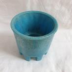 Art Deco Tegel - Copier graniver cactuspot blauw -