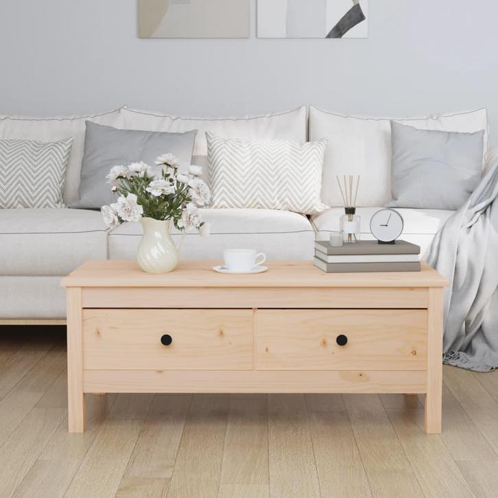 vidaXL Salontafel 100x50x40 cm massief grenenhout, Huis en Inrichting, Tafels | Salontafels, 100 tot 150 cm, Nieuw, Grenenhout