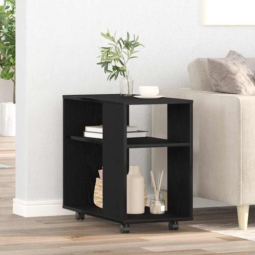 vidaXL Bijzettafel Zwart Eiken 70x35x60 cm Bewerkt Hout, Huis en Inrichting, Tafels | Bijzettafels, Nieuw, 45 tot 60 cm, Verzenden