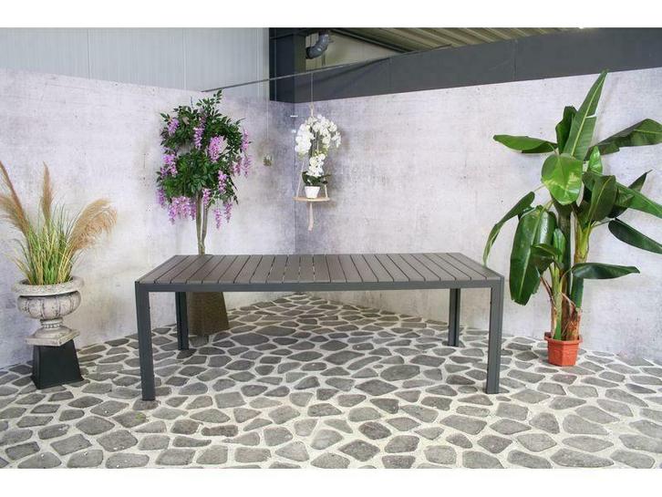 Sensline jersey tuintafel polywood 220 antraciet, Tuin en Terras, Tuintafels, Nieuw, Rechthoekig