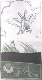 Spotprent over het jubileum van de K.L.M. (lijst optie), Verzenden