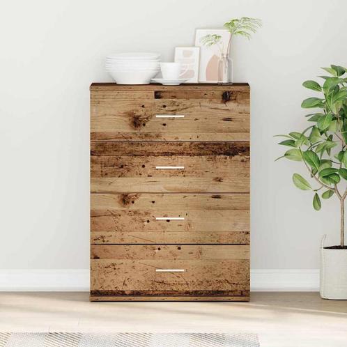 vidaXL Dressoir met lade Oud hout 60 x 39 x 80 cm Bewerkt, Huis en Inrichting, Kasten | Dressoirs, Nieuw, 50 tot 100 cm, Overige houtsoorten