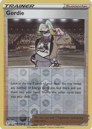 gordie 149/203 reverse holo evolving skies, Hobby en Vrije tijd, Verzamelkaartspellen | Pokémon, Losse kaart, Nieuw, Foil, Ophalen of Verzenden