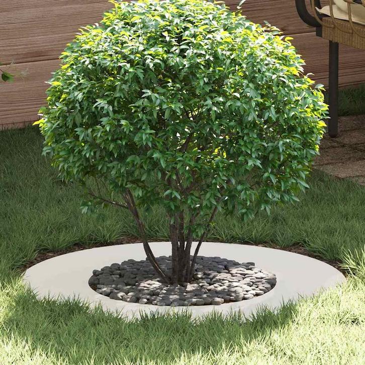 vidaXL Platte boomring Wit Ø40 / 70 cm Staal, Tuin en Terras, Bloembakken en Plantenbakken, 60 tot 100 cm, Nieuw, Metaal, Verzenden