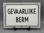 authentiek gevaarlijke berm bord - Plaque - Metaal, Antiek en Kunst