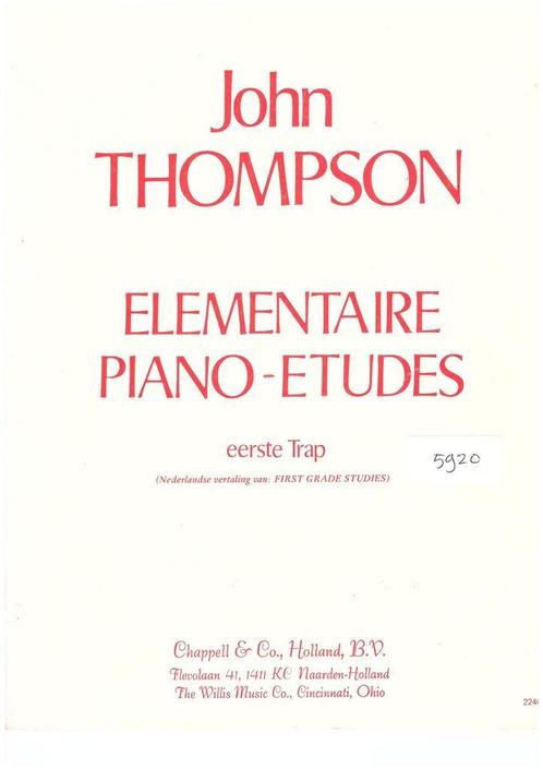 piano methode John Thompson -3 [356], Muziek en Instrumenten, Bladmuziek, Piano, Les of Cursus, Gebruikt, Klassiek, Ophalen of Verzenden