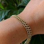 Gouden Franse gourmet schakel armband | 19,5 cm, Sieraden, Tassen en Uiterlijk, Armbanden, Ophalen of Verzenden, Gebruikt, Overige kleuren
