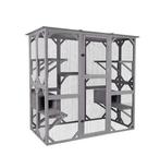 MaxxPet Kattenkooi - kattenvolière - 166x90x180cm Grijs, Dieren en Toebehoren, Verzenden, Nieuw