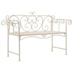 vidaXL Tuinbank 132 cm metaal antiekwit, Tuin en Terras, Tuinbanken, Verzenden, Nieuw, Metaal