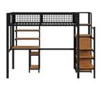 Stapelbed 90x200 / 140x200 cm met Ladder en Opbergruimte, Huis en Inrichting, Slaapkamer | Bedden, Verzenden, Nieuw