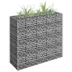 vidaXL Gabion plantenbak verhoogd 90x30x90 cm gegalvaniseerd, Tuin en Terras, Bloembakken en Plantenbakken, Verzenden, Nieuw, Metaal