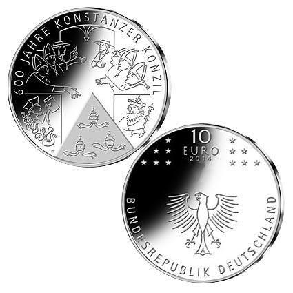 Duitsland 10 Euro Konstanzer Konzil 2014, Postzegels en Munten, Munten | Europa | Euromunten, Verzenden