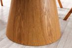 Ronde eettafel UNIQUE 120 cm wit natuurlijk eiken keramiek, Huis en Inrichting, Tafels | Eettafels, Ophalen of Verzenden, Nieuw