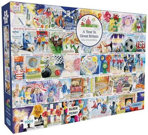 A Year in Great Britain Puzzel (1000 stukjes) | Gibsons -, Hobby en Vrije tijd, Denksport en Puzzels, Nieuw, Verzenden