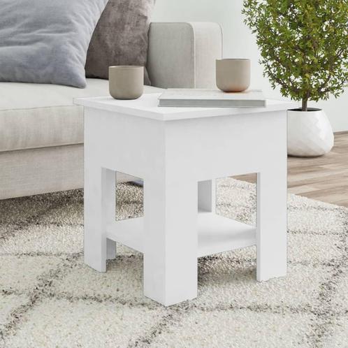 vidaXL Salontafel 40x40x42 cm bewerkt hout wit, Huis en Inrichting, Tafels | Salontafels, 50 tot 100 cm, Nieuw, Overige houtsoorten