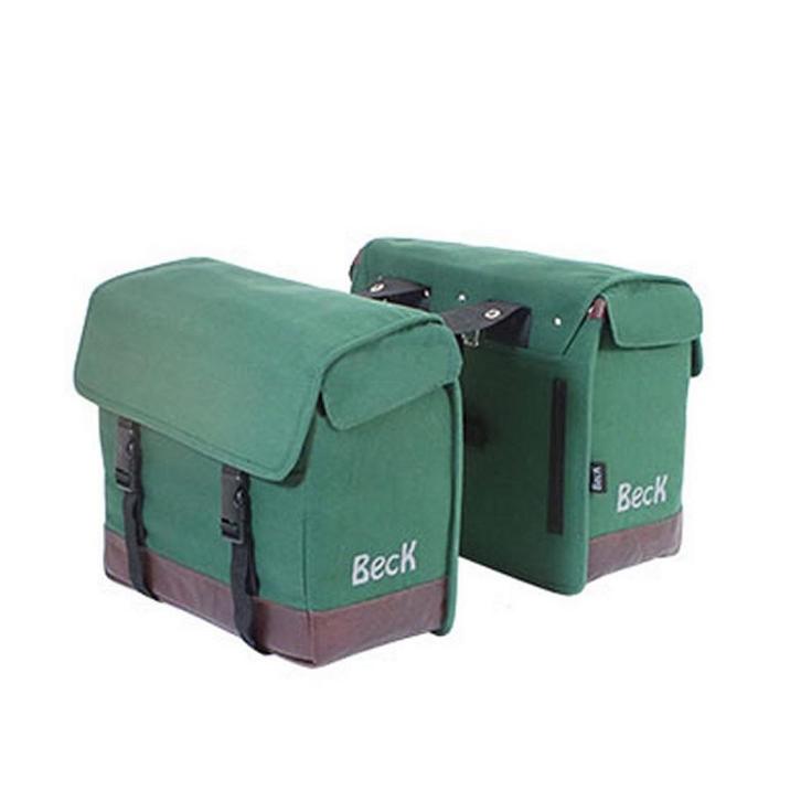 Beck Dubbele Fietstas Natural Groen, Fietsen en Brommers, Fietsaccessoires | Fietstassen, Nieuw, Verzenden
