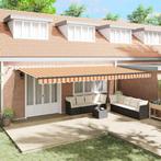 vidaXL Inklapbaar Zonnescherm met geel en oranje 600 × 300, Tuin en Terras, Zonneschermen, Verzenden, Nieuw