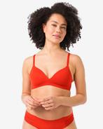 HEMA Voorgevormde bh zonder beugel recycled-micro rood, Verzenden, Rood
