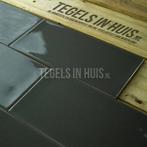 Wandtegel artic handvormlook 10x20cm donker grijs, Nieuw, Ophalen of Verzenden, 10 m² of meer, Wandtegels