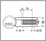 Balustrade glasklem 10 mm 45 x 45 mm (ronde buis), Doe-het-zelf en Verbouw, Glas en Ramen, Ophalen of Verzenden, Nieuw