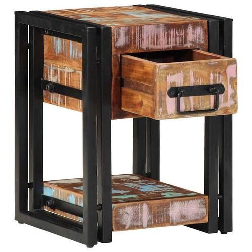 vidaXL Nachtkastje Multikleur 30 x 30 x 40 cm massief, Huis en Inrichting, Slaapkamer | Nachtkastjes, Nieuw, Minder dan 45 cm