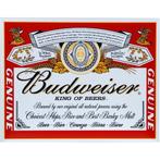 Budweiser muurdecoratie metaal 32x41 - Metalen wand plaatjes, Nieuw, Ophalen of Verzenden