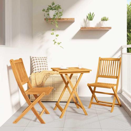 vidaXL Tuin Bistro Set 3 pcs Bruin Massief acaciahout, Tuin en Terras, Tuinsets en Loungesets, Nieuw, Verzenden