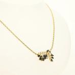 Halsketting - 18 karaat Geel goud Saffier - Diamant, Sieraden, Tassen en Uiterlijk, Kettingen, Nieuw