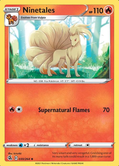 Ninetales 030/264 (Fusion Strike), Hobby en Vrije tijd, Verzamelkaartspellen | Pokémon, Losse kaart, Nieuw, Foil, Ophalen of Verzenden