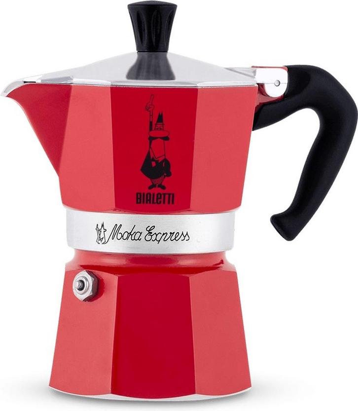 Bialetti - Moka Express - Percolator - 1/c - Rood, Witgoed en Apparatuur, Koffiezetapparaten, Nieuw, Ophalen of Verzenden