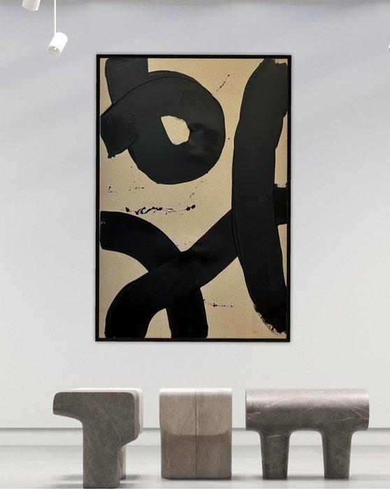 Stefanie Raus - Verschlungen schwarz 949 XXL, Antiek en Kunst, Kunst | Schilderijen | Modern