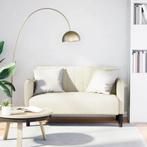 vidaXL Loveseat bank 109 cm fluweel crèmekleurig, Huis en Inrichting, Banken | Bankstellen, Verzenden, Nieuw, Stof