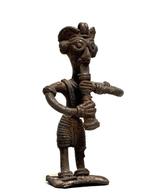 Gestileerde bronzen muzikantenfiguur - Dogon - Mali  (Zonder, Antiek en Kunst