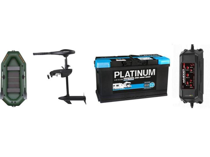 Kolibri boot +fluistermotor 48LBS + 100ah AGM accu + 5ah, Auto-onderdelen, Accu's en Toebehoren, Verzenden