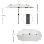 TRUUSK Dubbele Parasol Kantelbare Parasol Met Zonnepaneel 35, Verzenden, Nieuw
