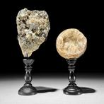 GEEN RESERVEPRIJS - Prachtig paar pyriet en kristalkwarts