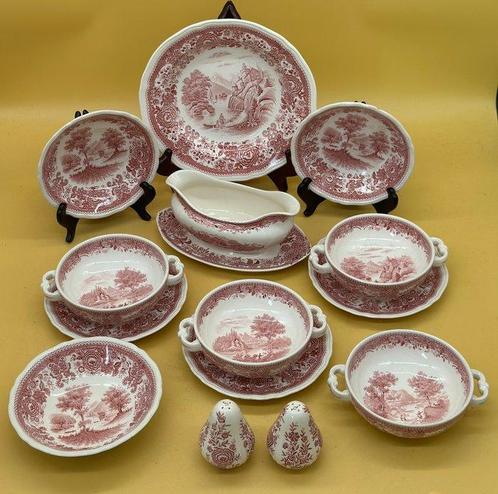 Eetservies - Villeroy & Boch – Burgenland rot Service mit, Antiek en Kunst, Antiek | Meubels | Tafels