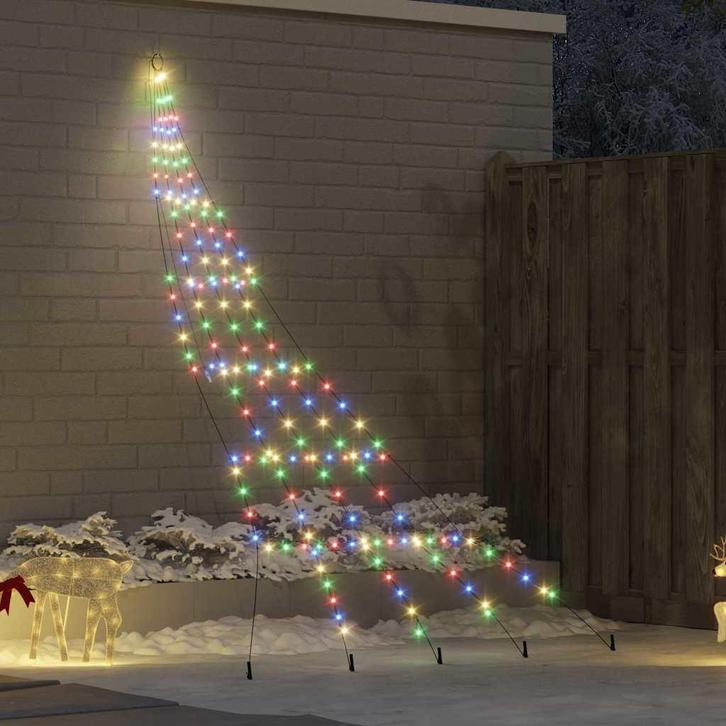 vidaXL LED Kerstboom met Grondspiesjes Multikleur 306 cm, Diversen, Kerst, Nieuw, Verzenden