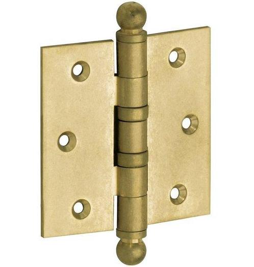 Kogellagerscharnier 89x89 rechte hoek bol messing antiek, Doe-het-zelf en Verbouw, Hang- en Sluitwerk, Nieuw, Ophalen of Verzenden