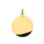 Gouden graveerplaatje rond (kettinghanger, gouden hanger), Sieraden, Tassen en Uiterlijk, Bedels, Ophalen of Verzenden, Gebruikt