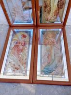 Mucha - Wandspiegel (4) - Glas, Hout - De vier seizoenen van, Antiek en Kunst, Curiosa en Brocante