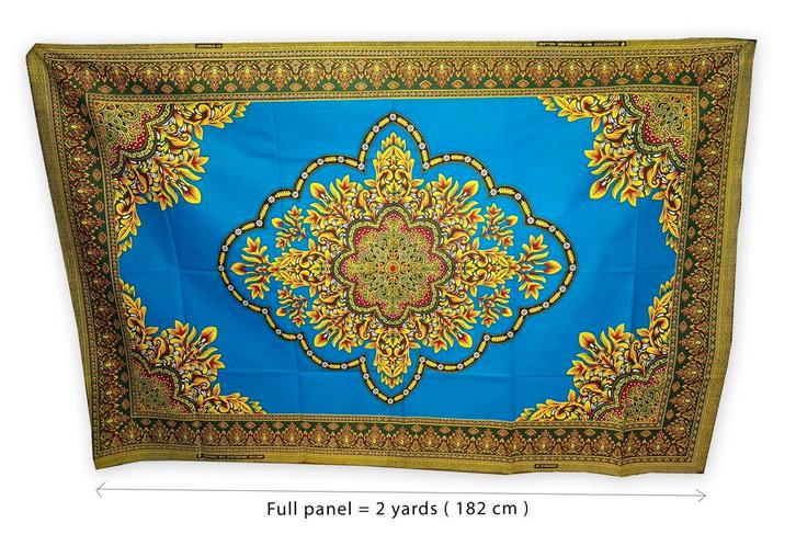 Afrikaanse print stof - Blauwe Java Design Dashiki stof- 100, Hobby en Vrije tijd, Stoffen en Lappen, Nieuw, Ophalen of Verzenden