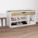 vidaXL Schoenenbank en kussen 104x30x49 cm hout wit sonoma, Verzenden, Nieuw