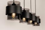 Rietveld Hanglampen - Zwart - Glas, Metaal, Verzenden, Nieuw