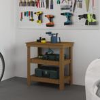 vidaXL Werkbank 78,5x50x80 cm massief grenenhout honingbruin, Doe-het-zelf en Verbouw, Werkbanken, Verzenden, Nieuw