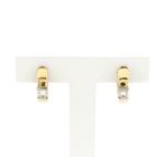 Gouden oorstekers met diamant | 0,32 ct. (rond briljant), Gebruikt, Overige kleuren, Ophalen of Verzenden, Met edelsteen