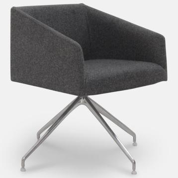 Design fauteuil Arper Saari , antraciet , 4-poot onderstel