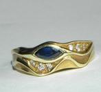 Ring - 14 karaat Geel goud Saffier - Diamant, Sieraden, Tassen en Uiterlijk, Ringen, Nieuw