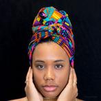 Afrikaanse Paars roze Multi Color kente hoofddoek - headwrap, Kleding | Dames, Hoeden en Petten, Ophalen of Verzenden, Nieuw